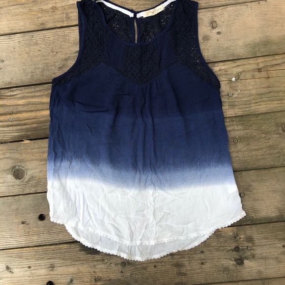 Rewind Tops - ✈️Rewind Blue to white ombré effect blouse